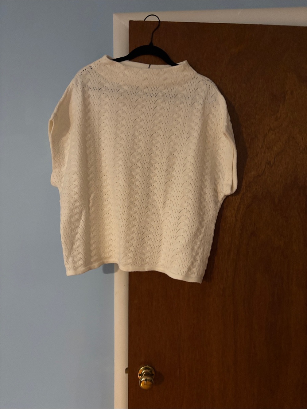Liz Claiborne White Open-Knit Short Sleeve Top